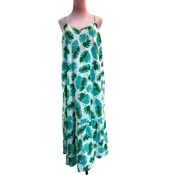 J. Crew Re-Imagined 100% Cotton Trapeze Dress Spaghetti Strap Lined 2 Pockets L - Picture 2 of 8